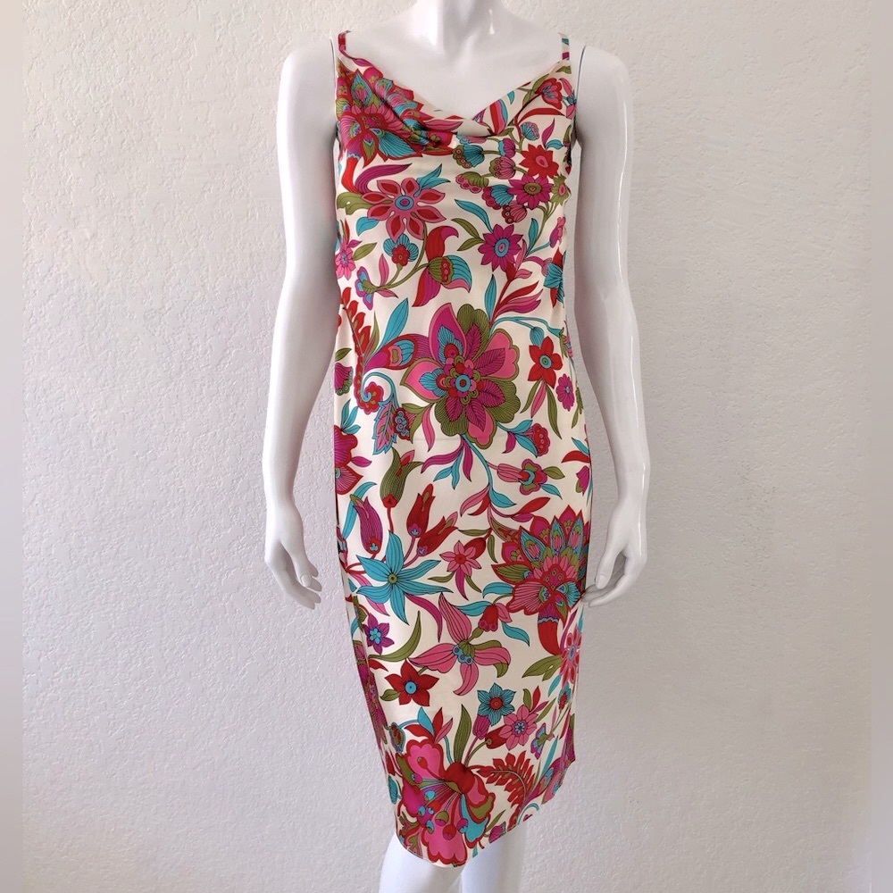 Flora Bea Savi Dress Floral Silk Slip Dress Size S • NEW WITH TAGS • - Picture 9 of 12